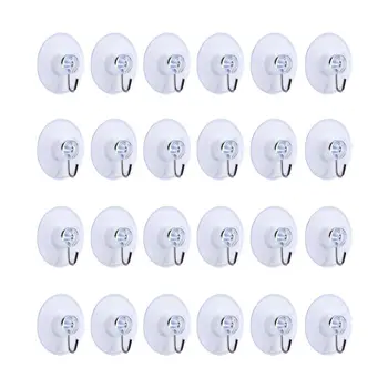 

AUTO -45 mm Bathroom Kitchen Suction Cup Wall Hooks Hangers (24 Pack)