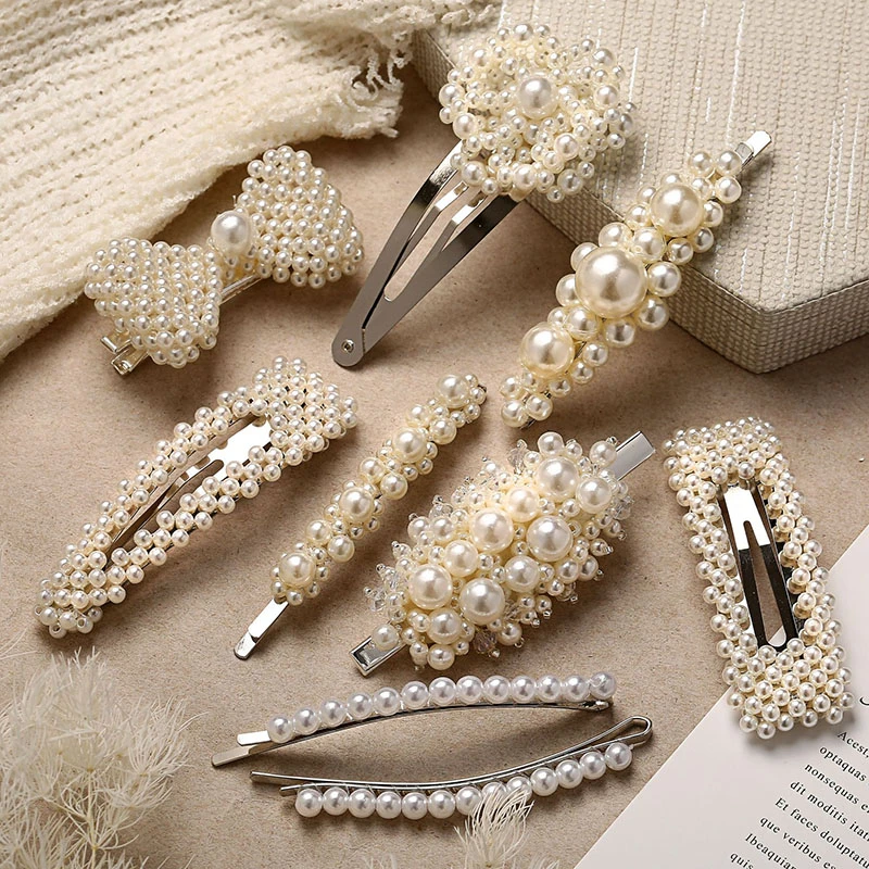 Imitiation Barrettes Pearl Flower Hairpins Headdress Jewelry Simple Hair Clips Imitiation Barrettes Pearl Flower Hairpins Headdress Jewelry Simple Hair Clips