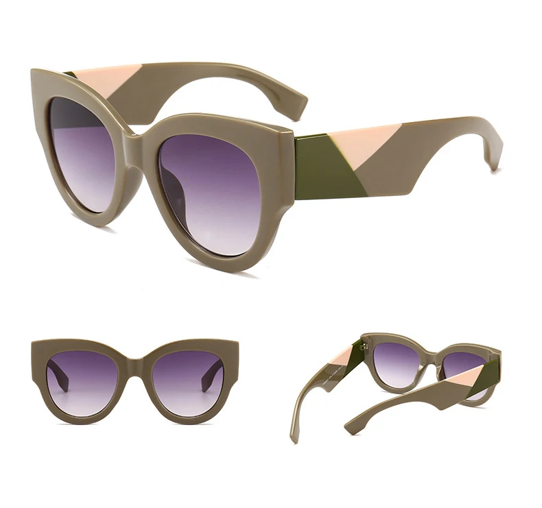 Новые модные женские круглые солнцезащитные очки, брендовые дизайнерские винтажные негабаритные черные розовые белые солнцезащитные очки для мужчин ss102