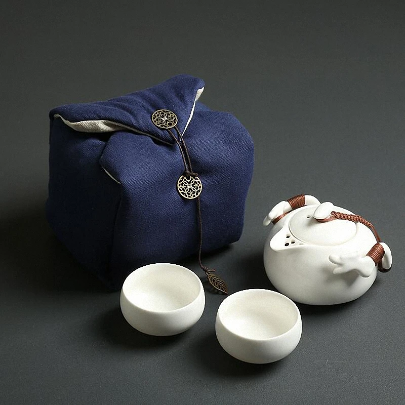 Pinny Ceramic Portable Tea Sets Include One Pot Two Cups Celadon Pinny Ceramic Portable Tea Sets Include One Pot Two Cups Celadon Travel Chinese Porcelain Kung Fu Teapots Chinaware In Teaware From Home