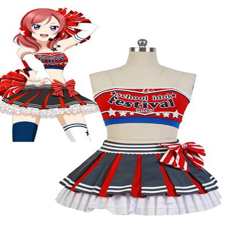 LoveLive! Love Live Maki Nishikino Cheerleaders Uniform Strapless Skirt