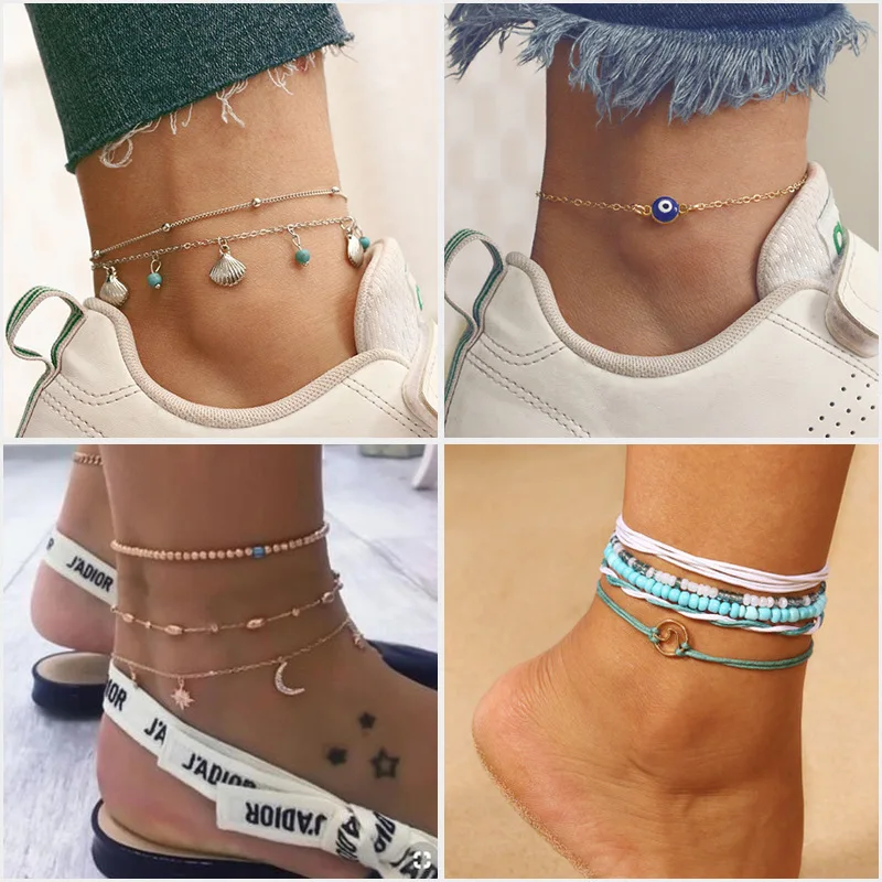 Luxury Crystal Fashion Popular Society Hipster Evil Eye Geometry Ankle Chain Gold Ankle Bracelets For Women Anniversary Jewelry Luxury Crystal Fashion Popular Society Hipster Evil Eye Geometry Ankle Chain Gold Ankle Bracelets For Women Anniversary Jewelry