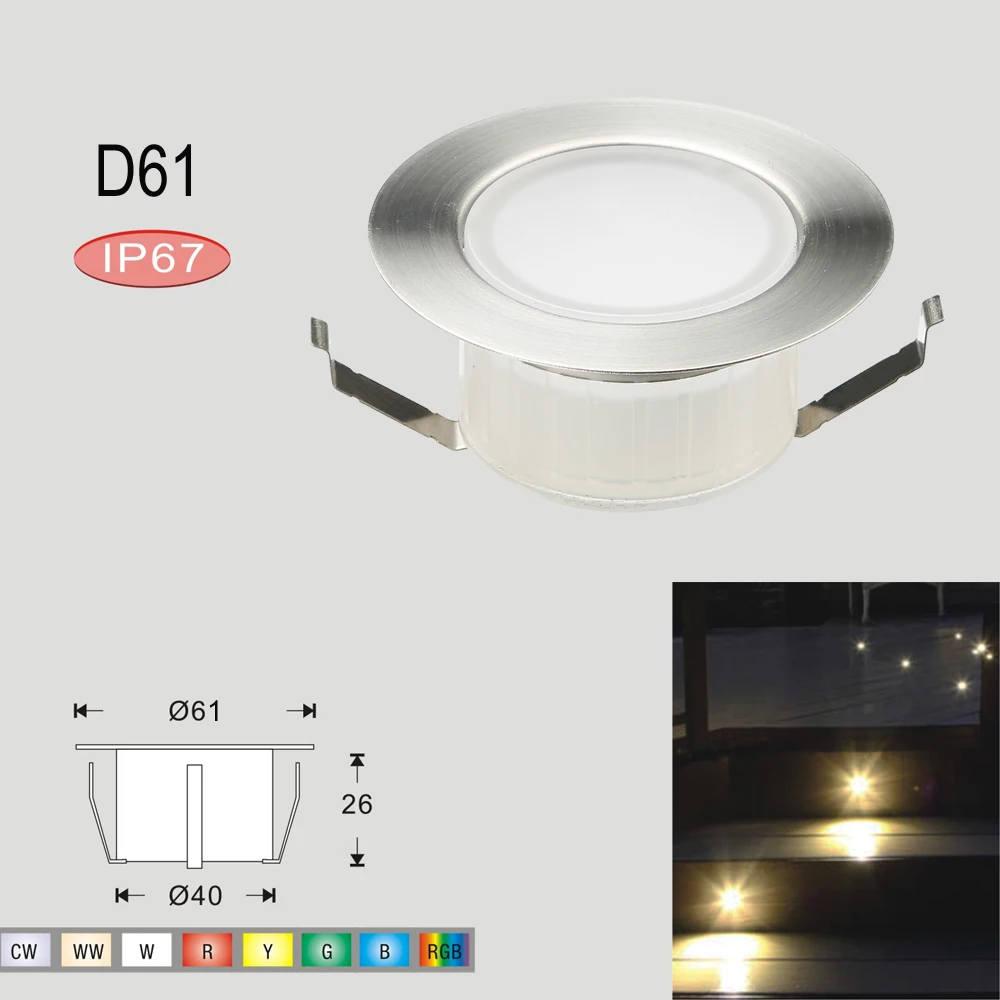 Pátio da Cozinha à Prova 1 1. 5 w 12 v Ip67 Intradorso Pathway Stair Passo Jardim Quintal d' Água Levou Piscina Ferroviário Deck Luzes Inground 6 Pçs - Set 61mm 10 led step lighting fixtures