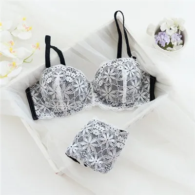 bra and brief sets YSANSCA 2017 Hot Sale Luxury 1/2 Cup Brand Sexy Intimates Push Up Bra Set Underwear Floral Embroidery Lace Women Bra Panty french knickers set Bra & Brief Sets