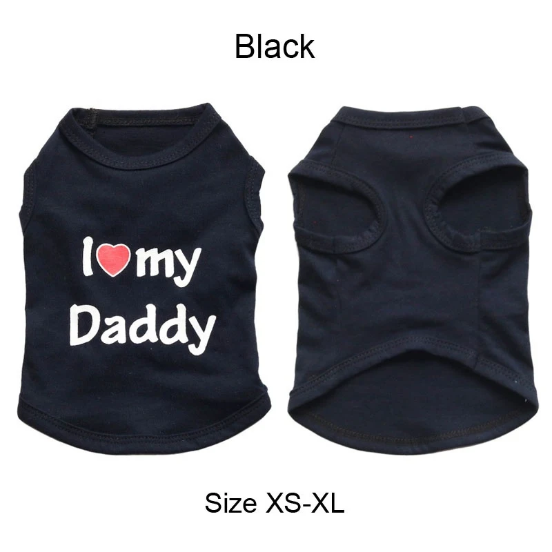 2018 новая модная одежда для домашних животных с надписью I Love My Daddy Mommy Pets футболка