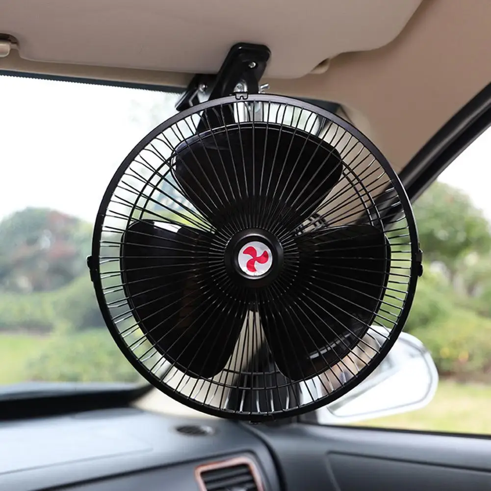 

12/24V 2 Wind Speed Rotatable Car Low Noise Summer Cooling Air Fan with Clip