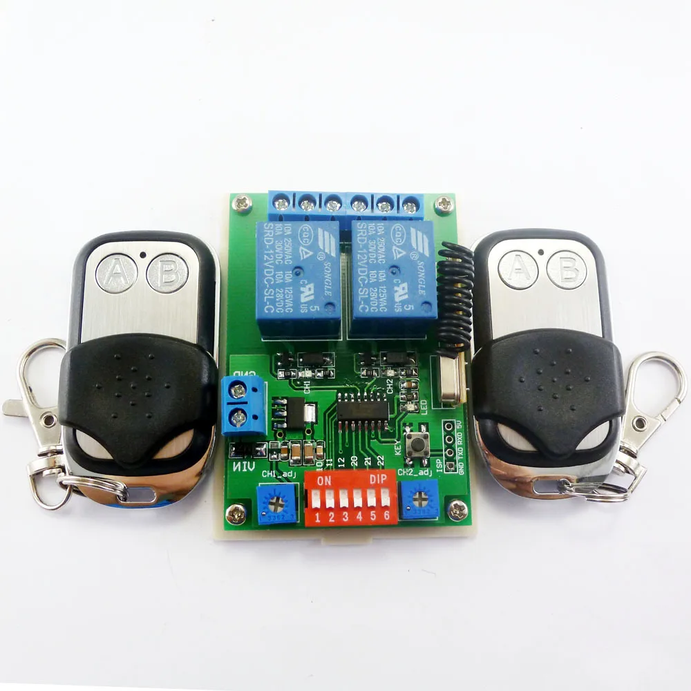 315M DC 12V 2Ch RF беспроводной Таймер задержки самоблокирующийся мгновенный