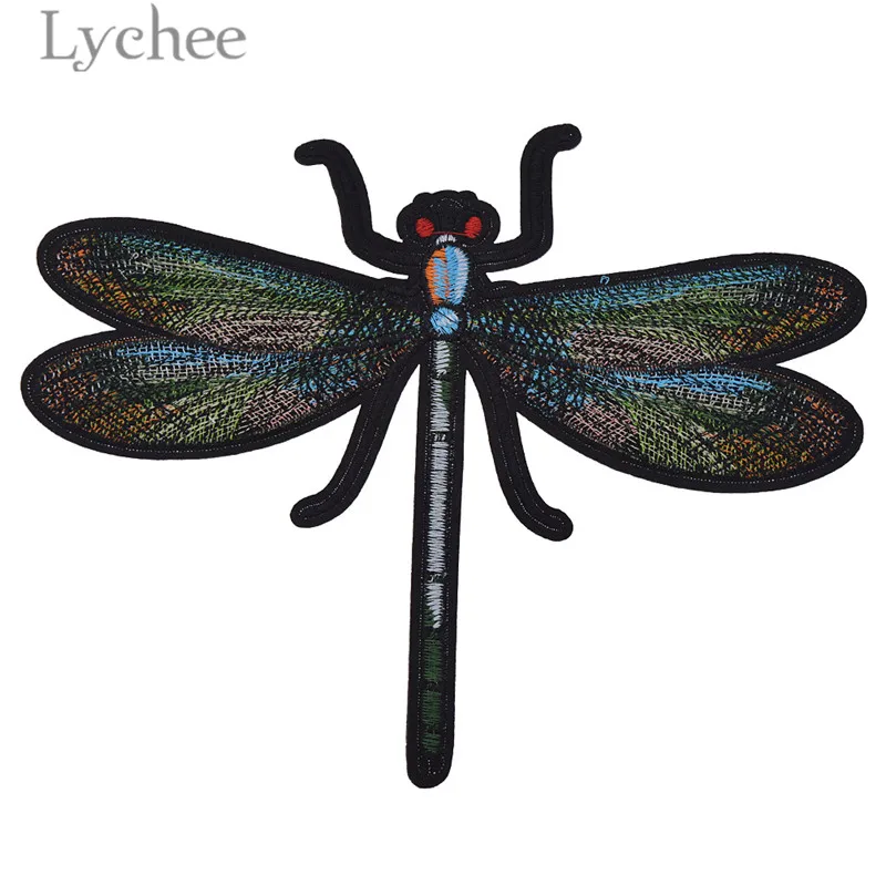 Shiny Dragonfly Iron Sew on Embroidered Appliques Patches Craft Motif Adhesive