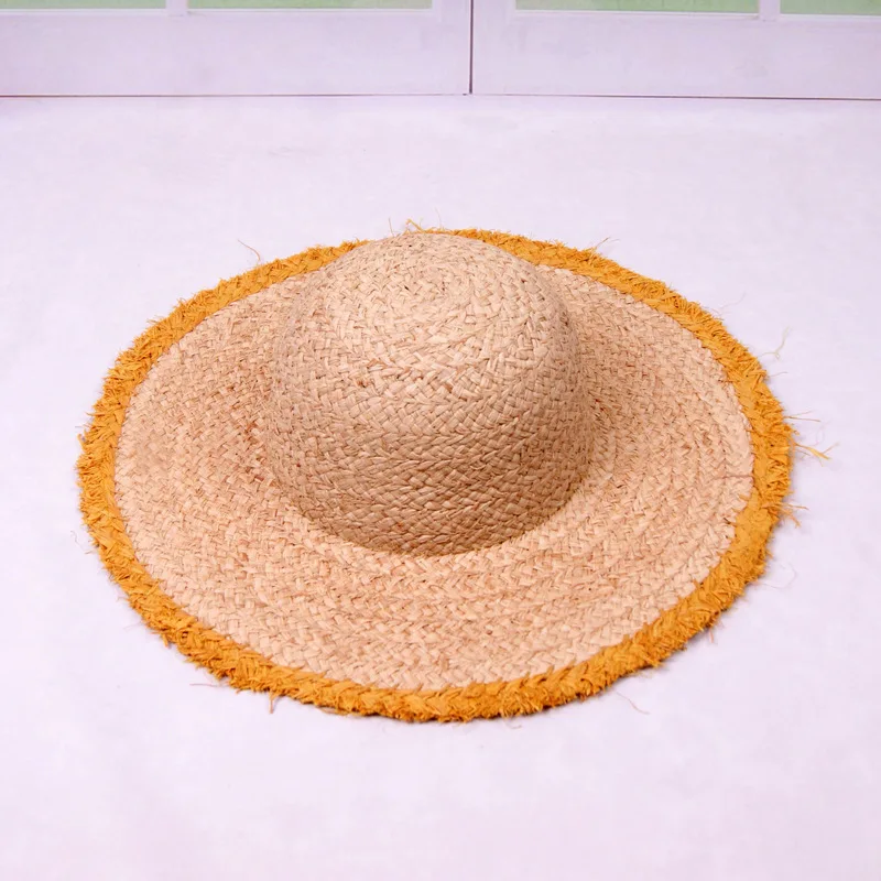 Элегантная женская широкополая соломенная шляпа из рафии 13 см С Широкими Полями Летняя шляпа однотонная Классическая пляжная шляпа от солнца Женская гоночная шляпа из Кентукки