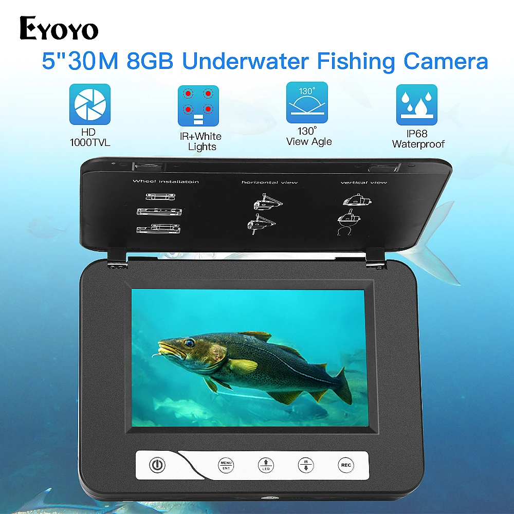 

EYOYO 5" Inch 15M 30M 1000TVL Fish Finder Underwater Fishing Camera For Ice/Sea deeper fishfinder fisch finder kamera podwodna