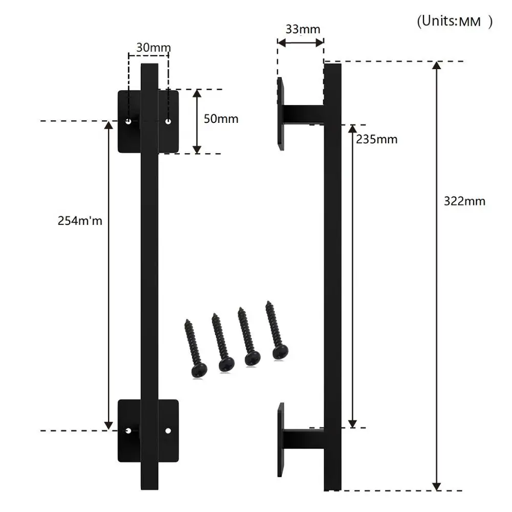 Набор дверных ручек HeavyPull и Flush для раздвижных деревянных дверей черная фурнитура, раздвижные ворота шкафа Ручка на дверь шкафа 322 мм