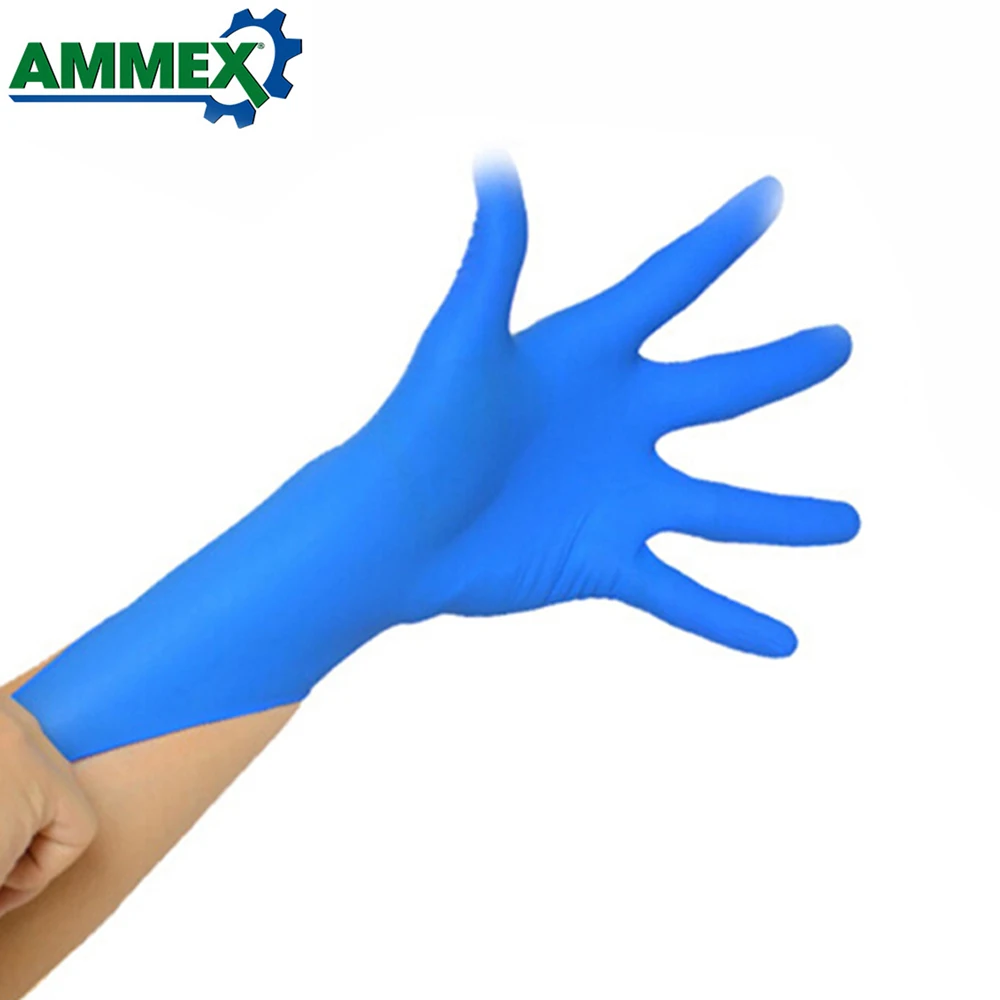 AMMEX 100 шт одноразовый Нитриловый резиновый перчаточный порошок свободный маслостойкие перчатки для промышленности домашнего питания медицинского стоматологического использования