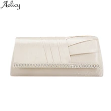 Aelicy Женская Бриллиантовая женская сумка с рюшами Сатиновые вечерние сумки модные роскошные Твердые Hasp Minaudiere для женщин горячие продажи вечерние сумки