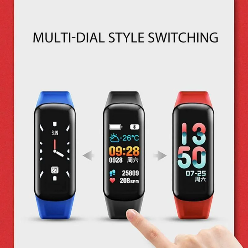 

C1 Plus Smart Wristband Smart Bracelet Color Screen Step Counter Fitness Tracker Heart Rate Blood Pressure Monitor Smart watch