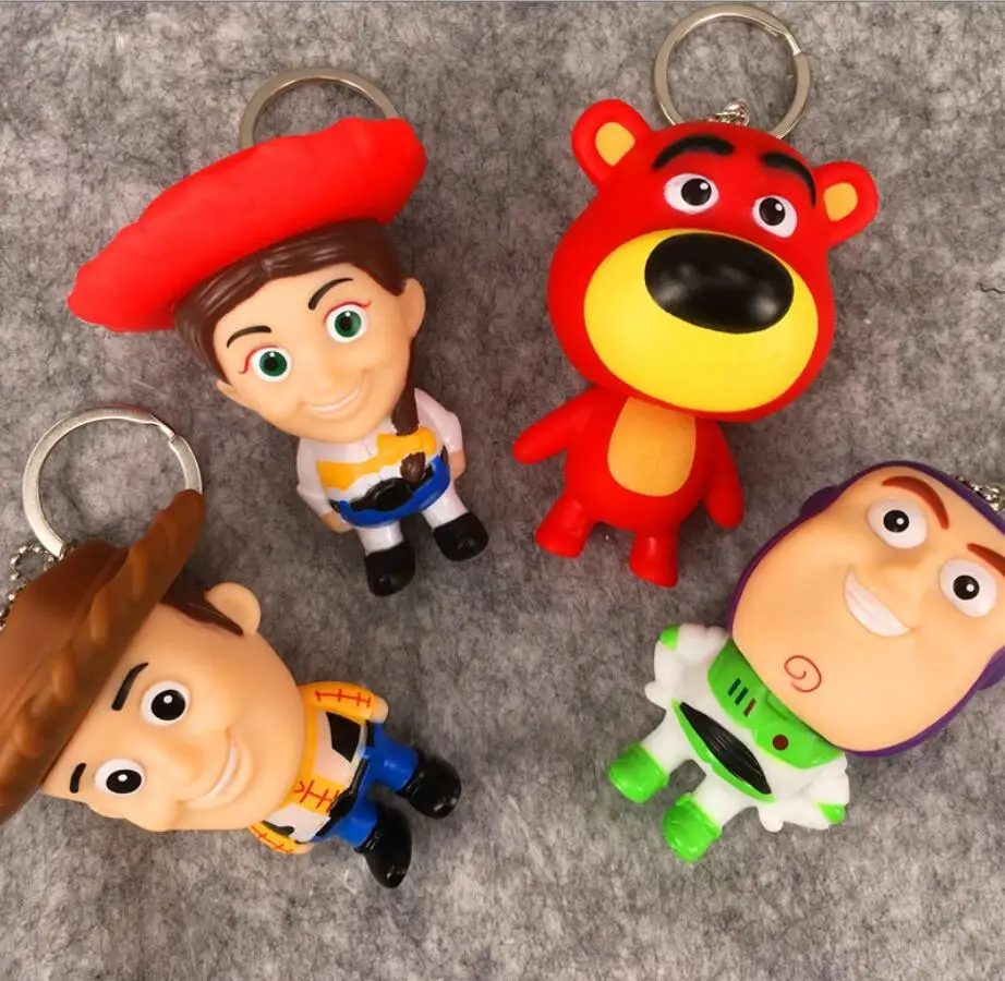 

Mini Toy Story 4 Action Figure Toy Story Buzz Lightyear Woody Jessie Hamm Pig Bear Mochila Dinosaur Alien Keychain Figure Toys