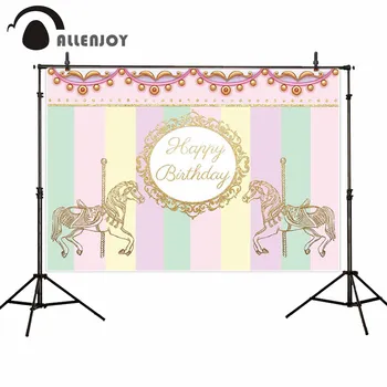 

Allenjoy photography backdrop Carousel lace frame color decoration birthday photography backdrop photocall photo shoot prop