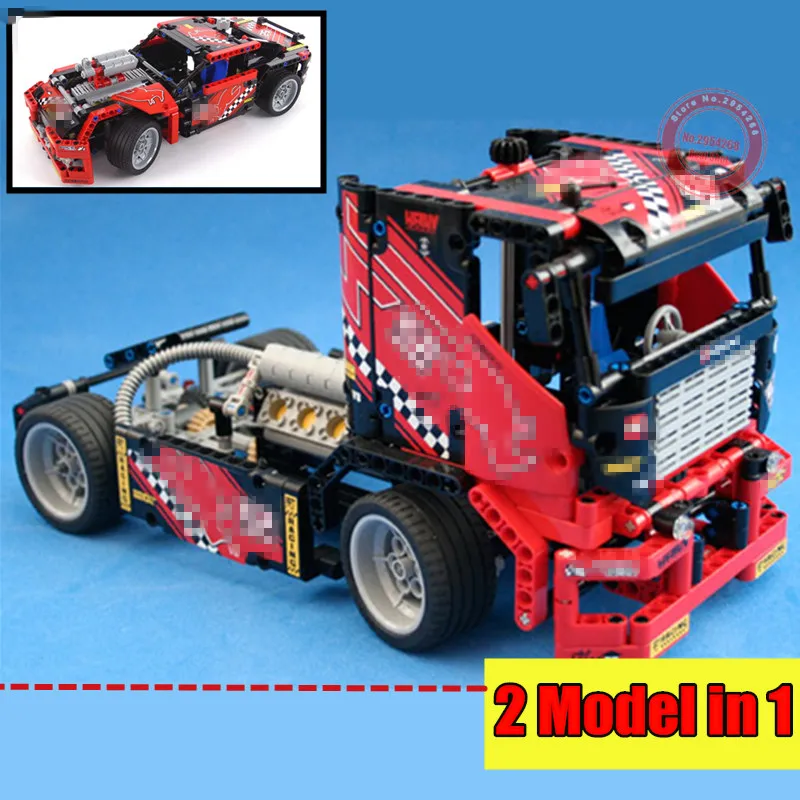 

New Transformable 2IN1 Racing Truck race car fit legoings technic city car truck Building Block bricks DIY Toys kid gift boys