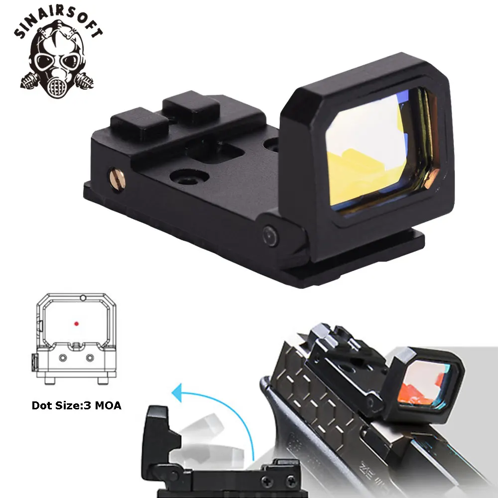 

SINAIRSOFT Tactical Flip Red Dot Sight Pistol Sight Holographic Reflex Sight for Airsoft MOS Glock Mounts Slides Machined