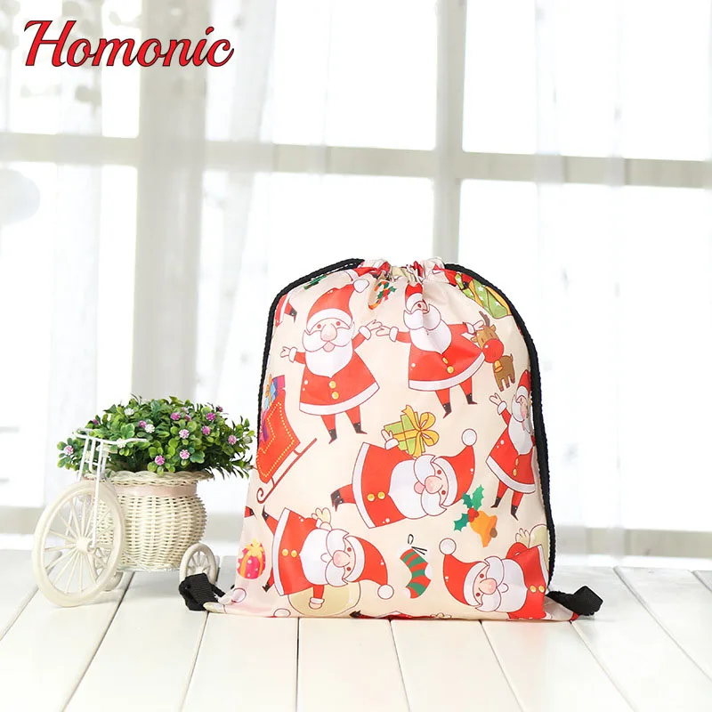 

1pc Drawstring Santa Sack Xmas Bag Christmas Gift 2019 Santa Sacks Snowman Hot Sale Big Santa Claus christmas gift bags