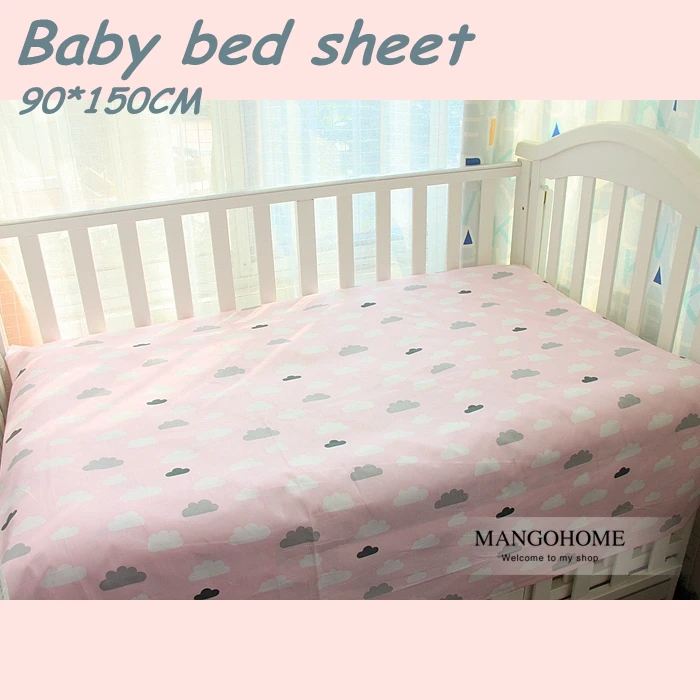 Buy Baby bed sheet 100 cotton crib flat sheet Pink