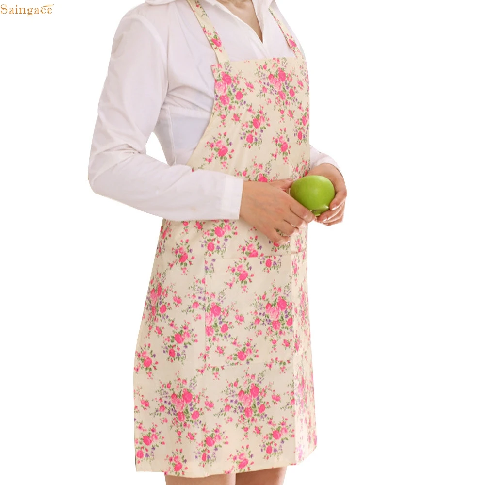 

OUSSIRRO Household Cleaning Tools Aprons Women Dress Kitchen Cooking Apron Bib Floral Pattern Precise U61226 DROP SHIP