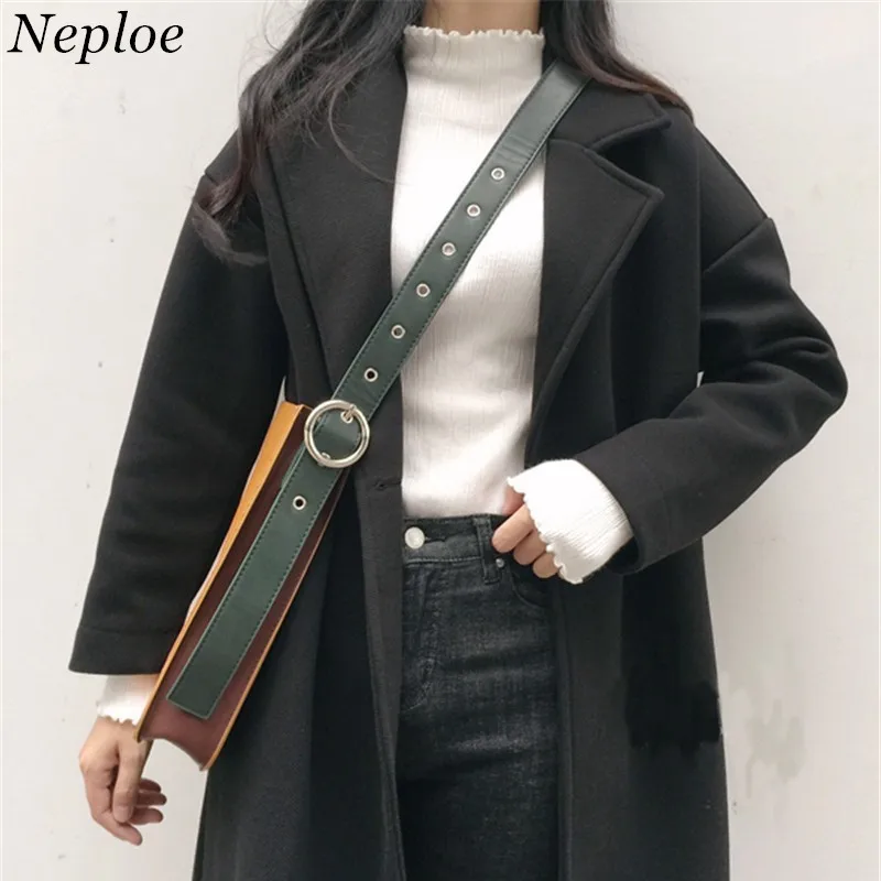 Neploe New Arrivals Solid Women Trench Korean Fashion Long Coats