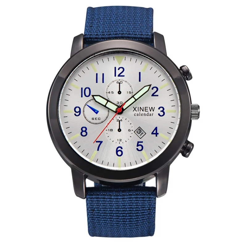 

Fashion Casual Nylon Military Watches Men Simple Sports Quartz-Watch Luminous Hand Calendar Male Quartz Clock Man Wrist Watch