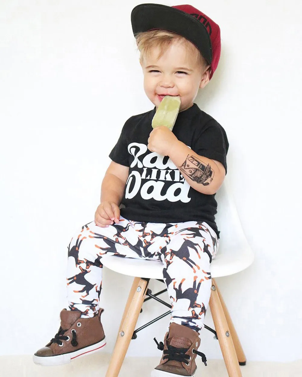 

suit boy summer Cotton Children Clothing Sets For Kids Print Tops Shirt Pants roupa de bebe Girls Outfits L0530
