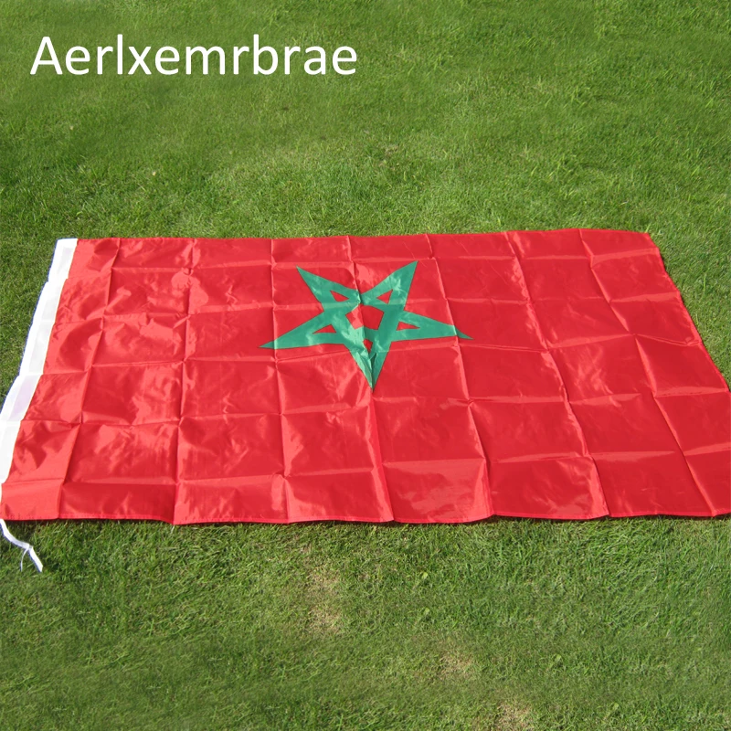 

Free Shipping aerlxemrbrae flag 90*150cm The Morocco Flag Polyester Flag 5*3 FT High Quality