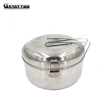 GXYAYYBB 400 Ланч-бокс из нержавеющей стали высокой емкости Простой Круглый Портативный 2 laye контейнер для еды Bento Ланч-бокс s