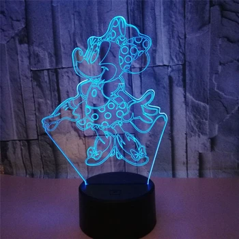 

Creative Acrylic 3D Mickey Mouse Night Light USB Touch Remote 7 Color Flashing LED Desk Lamp Bedroom Home Decration Kid Gift