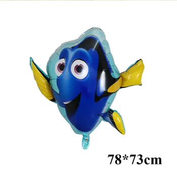 

10/50pcs 78*73cm Dory fish Foil Balloons Kid Toys Animal Ocean Sea Dolly Air Globos Theme Birthday Party Supplies ballons