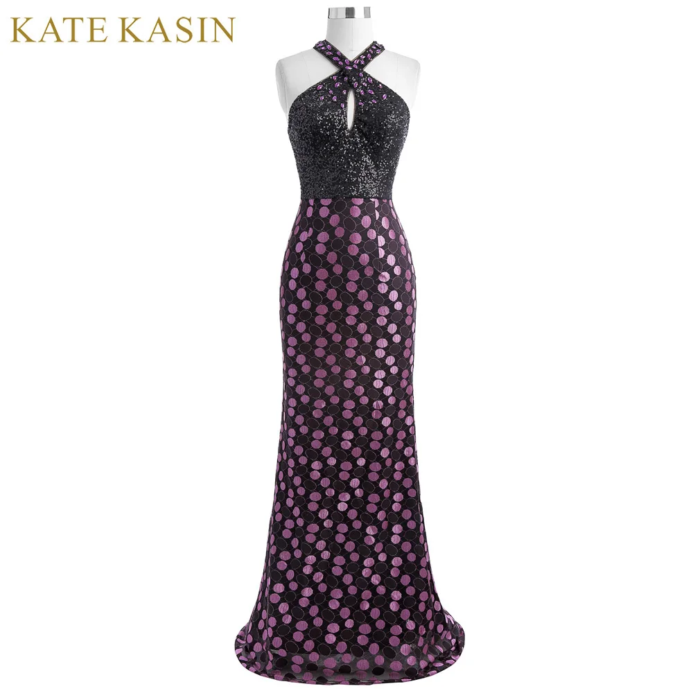 Kate Kasin Ladies Sequins Evening Dresses 2017 Sparkly
