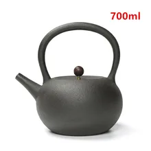 Новейший черный керамический чайник с длинным охлаждением японский Южно-керамический чайник чайные принадлежности кунгфу инструменты чайный чайник 700 мл