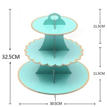 Зеленый 3 уровня DIY Бумага подставка для десерта и кексов конфеты витрина для тортов стоят Детские День рождения Декор Стенд Торт Свадебный Торт стойки