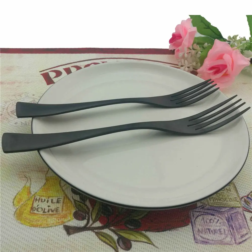 JANKNG 28 предметов Роскошный Матовый черный набор столовой посуды Нержавеющая сталь столовый набор для кухни посуда набор серебряных изделий Услуги для 4