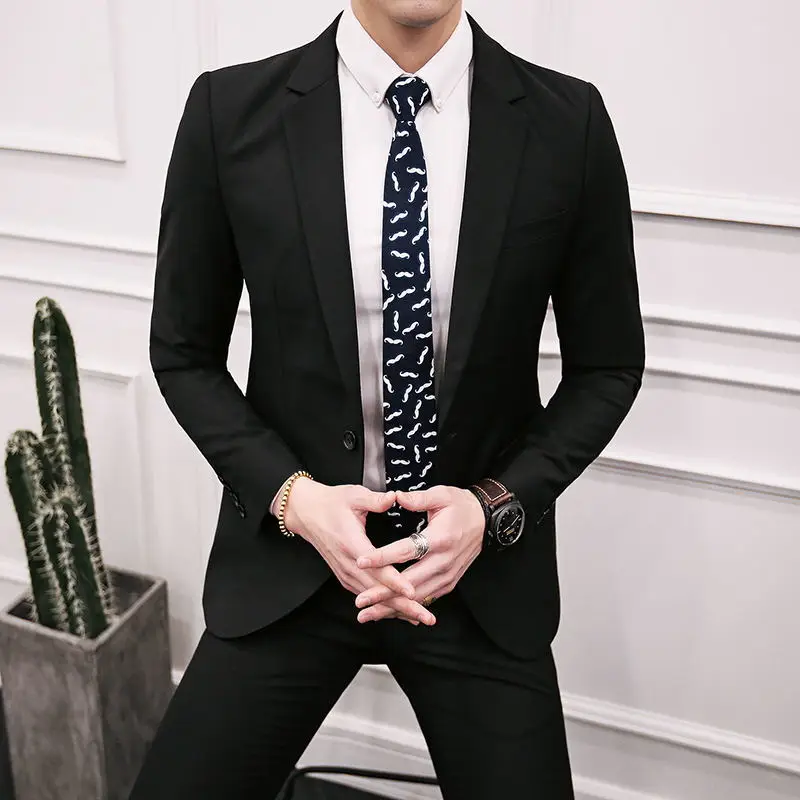 5-Colors-Solid-One-Button-Suit-Male-Business-Casual-Slim-Fit-Costume-Homme-Anzug-Herren-Black (3)