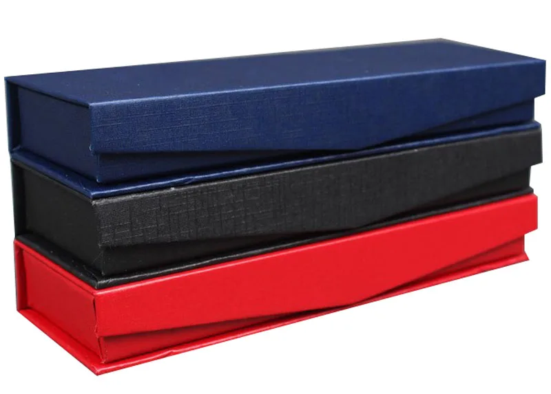

Free Shipping 100pcs/lot 17x5x2.3cm Black flip pen case magnetic buckle box gift packaging paper cases