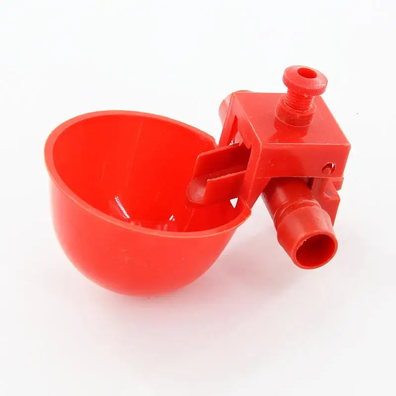 

50 Sets Red Quail Waterer Animal Feeders Automatic Bird Coop Feed Poultry Chicken Fowl Drinker Water Drinking Cups