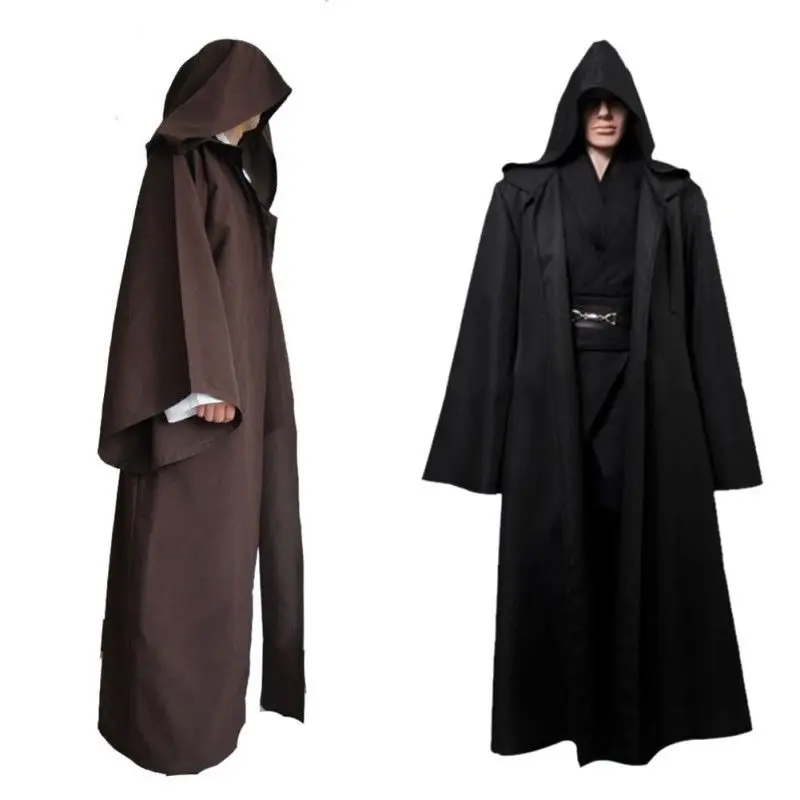 Tanie Mężczyźni miękkie gwiezdne wojny szlafrok Jedi szlafrok z kapturem płaszcz kostium cosplay na halloween