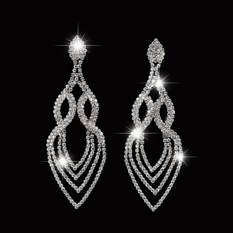 Charm Flower Pending Hanging Earrings Spiral Crystal Long Dangle Charm Flower Pending Hanging Earrings Spiral Crystal Long Dangle Chandelier Earings For Women Wedding Jewelry In Drop From Accessories On