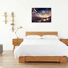 Большая Ручная лампа светильник пейзаж картина маслом на холсте художественные настенные картины для гостиной домашний декор