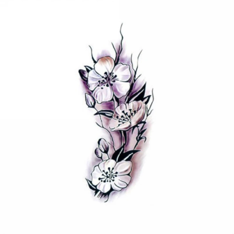 Shellhard 1 Sheet Womens Rose Flower Tattoo Sticker Waterproof Removable Temporary Body Arm Leg Art Fake Tattoo Stickers