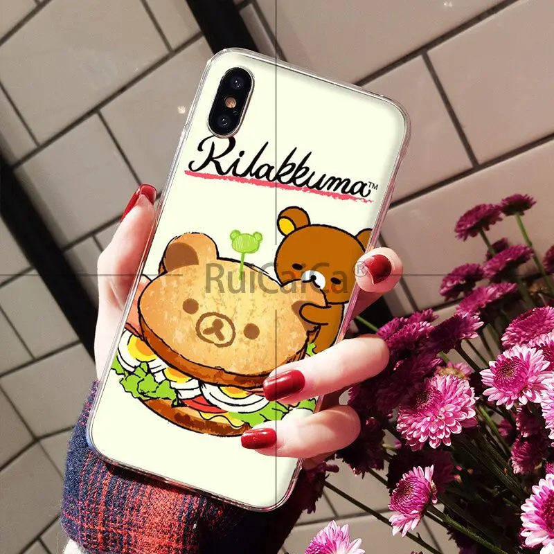 Ruicaica Rilakkuma Новое поступление Прозрачный чехол для мобильного телефона iPhone X XS MAX 6