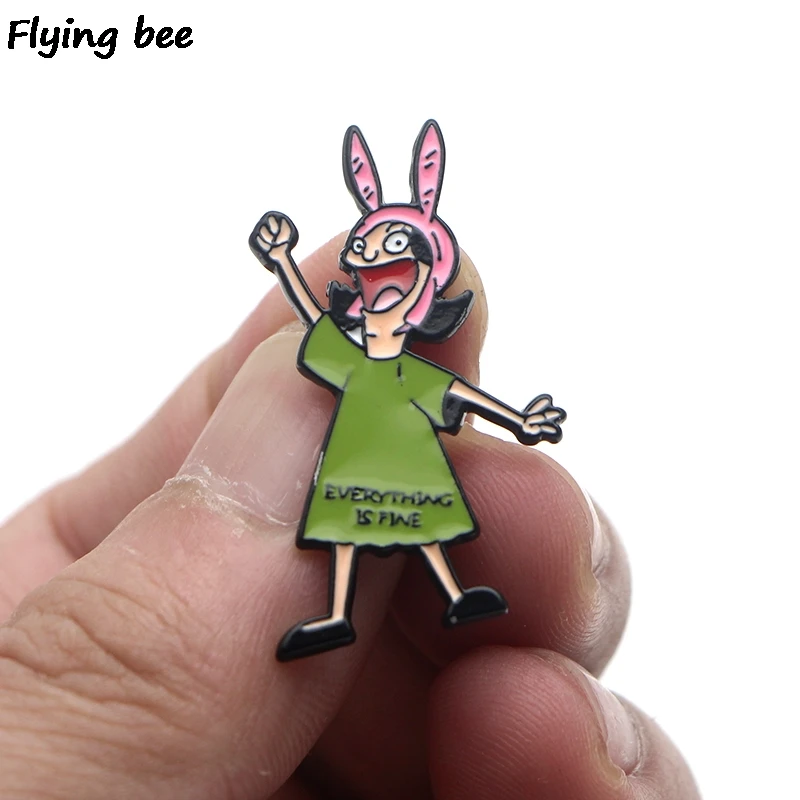 Flyingbee Боба Брошь контакты эмаль для Для женщин Для мужчин значок для рюкзака шапка личность контактный ювелирные изделия шарма X0161