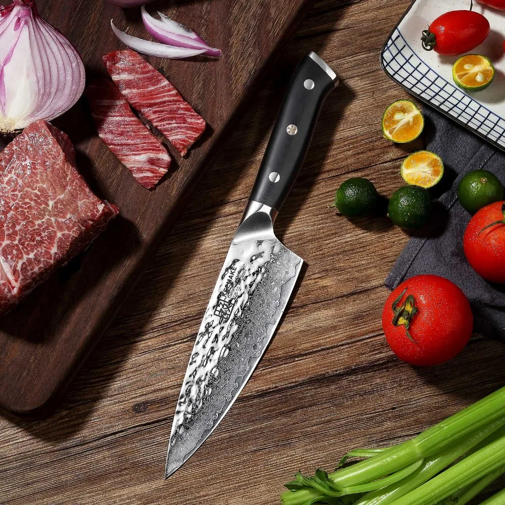 SUNNECKO 6,5 дюймов дамасский нож шеф-повара японский AUS-10 ядро сталь молоток лезвие бритвы острые кухонные ножи мясо овощи нарезки
