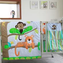 9 шт. комплект детского постельного белья с тропическими животными, детское одеяло, бампер, простыня, юбка для детской кроватки, Новое Детское Постельное для колыбели, протектор De Cuna Cama