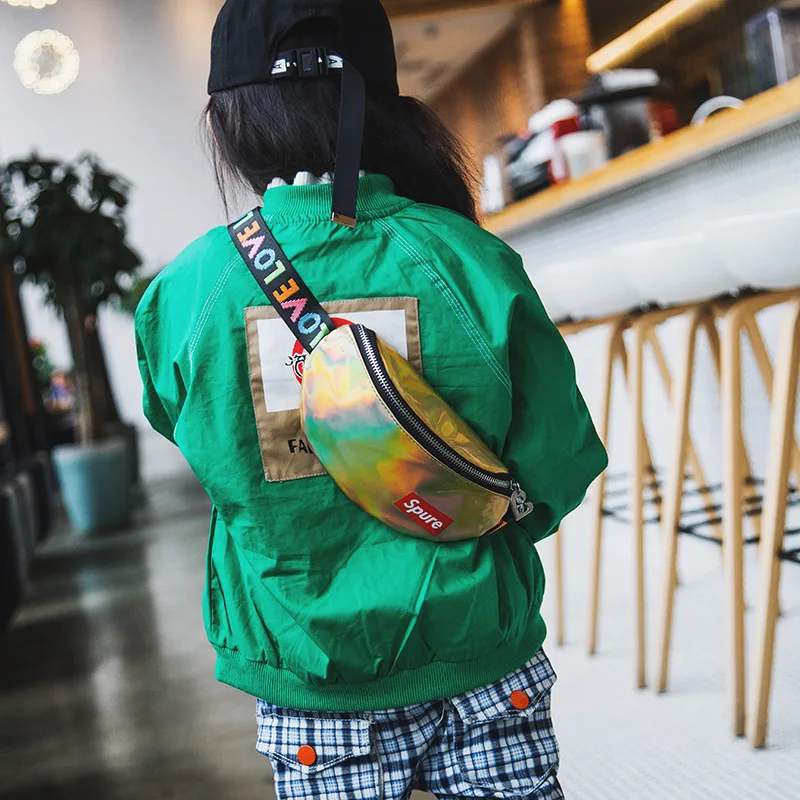 

2018 belt bag boys and girls laser pocket fashion waist wild bag mini baby shoulder crossbady fanny pack chest bag child kid