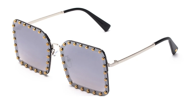 Заклепки полигон солнцезащитные очки для мужчин и женщин Модные Оттенки UV400 Винтажные Очки 47046