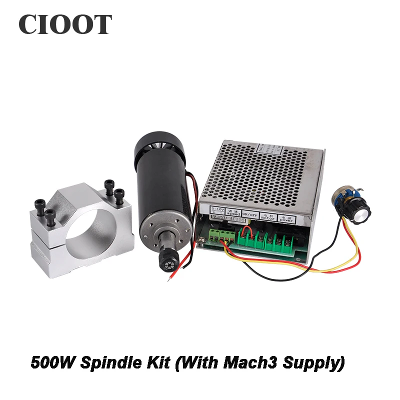 

Spindle 500W Air Cooled Spindle ER11 Motor CNC Router Tools 110V 220V Mach3 Power Supply 52mm Clamp For Milling Machine